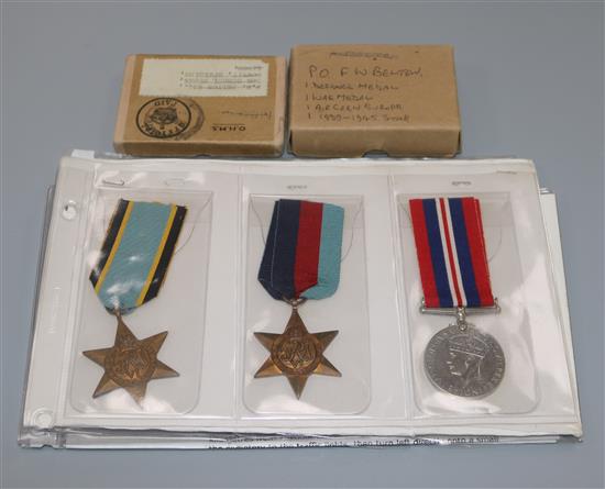 Medals to S G T K.C. Belton RAF and medals to Pilot Officer F.W. Belton,